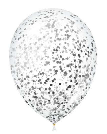 Шар с серебряным конфетти
