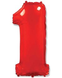 901761R_Шар_(40_102_см)_Цифра_1_Красный_1_шт